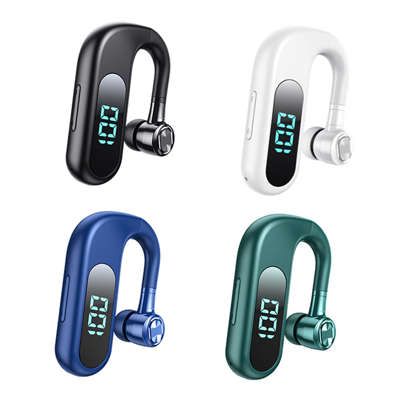 V13 Business Single Ear Earhook Wireless Bluetooth 5.2 Headset Hands-free Earphone with Smart Digital Display