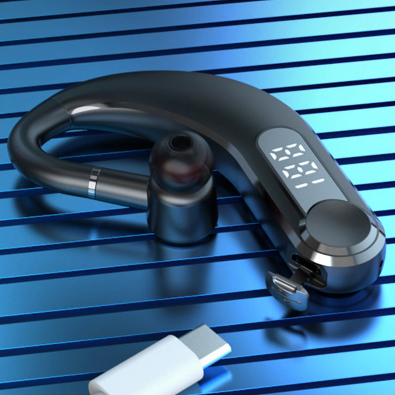 M22 Business Single Ear Wireless Bluetooth Earhook Headset Hands-free Call Music Earphone with Digital Power Display