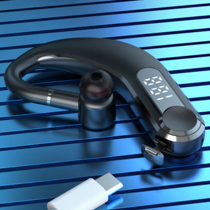 M22 Business Single Ear Wireless Bluetooth Earhook Headset Hands-free Call Music Earphone with Digital Power Display