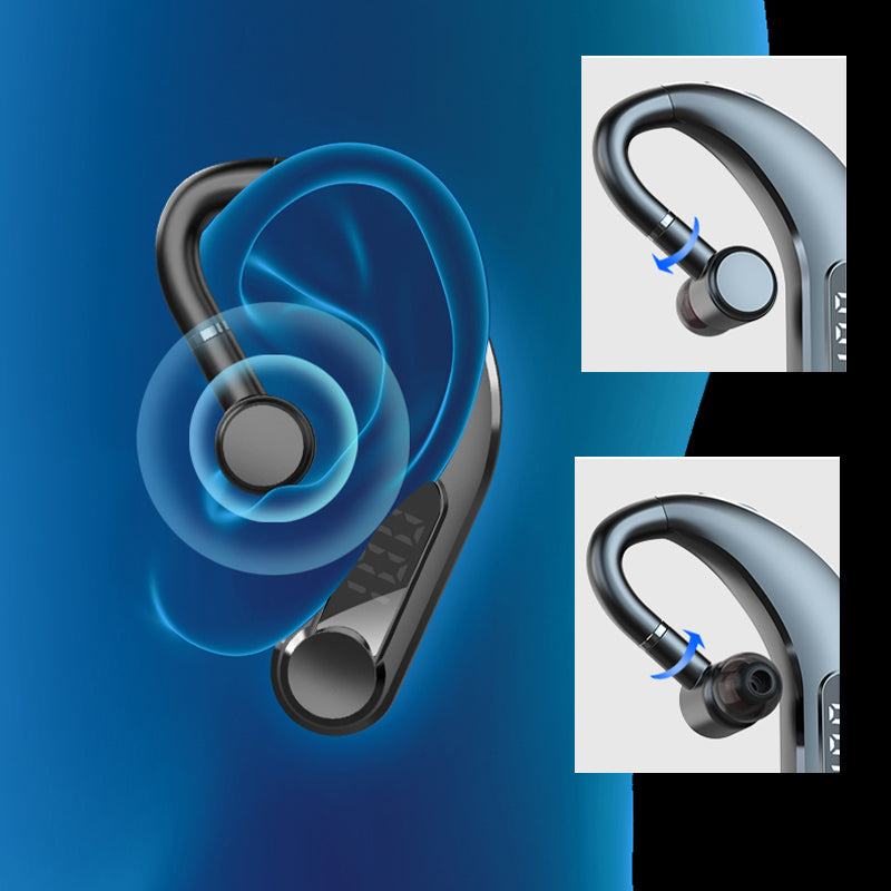 M22 Business Single Ear Wireless Bluetooth Earhook Headset Hands-free Call Music Earphone with Digital Power Display