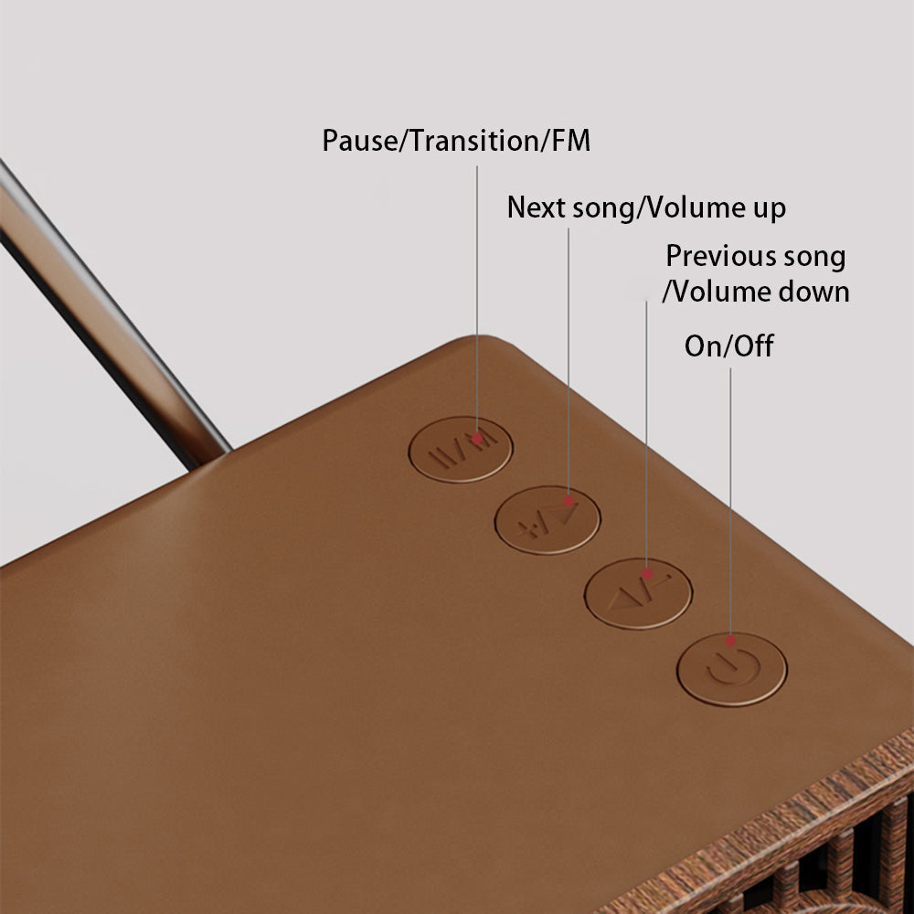 B9 Retro Bluetooth Speaker TF Card FM Radio Better Stereo Bass Sound Portable Wireless Speaker for Home Office Travel