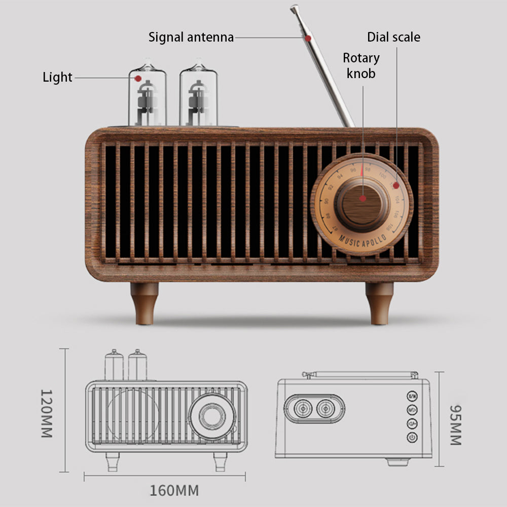 B9 Retro Bluetooth Speaker TF Card FM Radio Better Stereo Bass Sound Portable Wireless Speaker for Home Office Travel