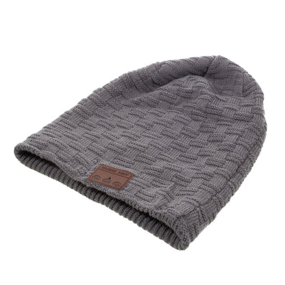Grid Pattern Outdoor Bluetooth 3.0 Wireless Smart Knit Headphone Speaker Music Hat