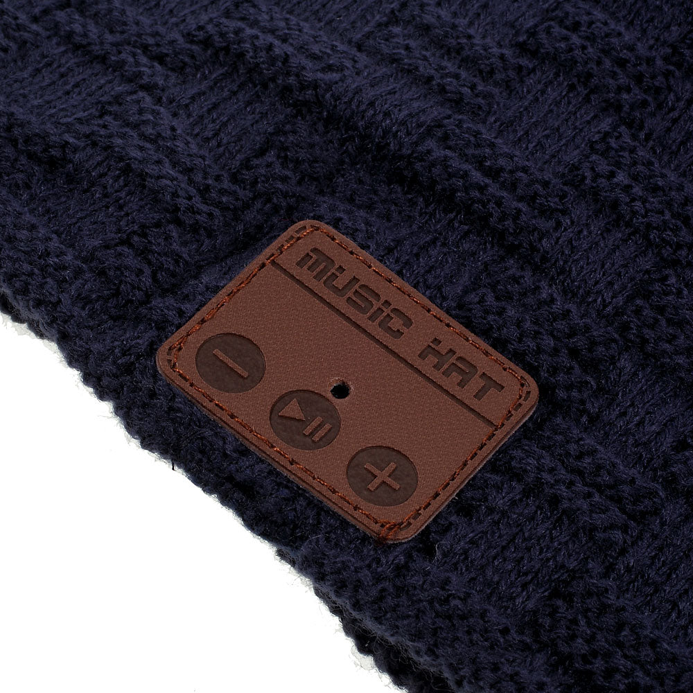 Grid Pattern Outdoor Bluetooth 3.0 Wireless Smart Knit Headphone Speaker Music Hat