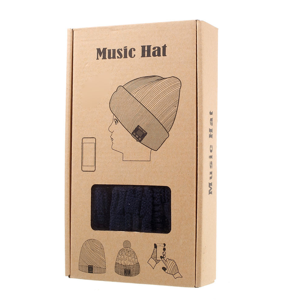 Grid Pattern Outdoor Bluetooth 3.0 Wireless Smart Knit Headphone Speaker Music Hat