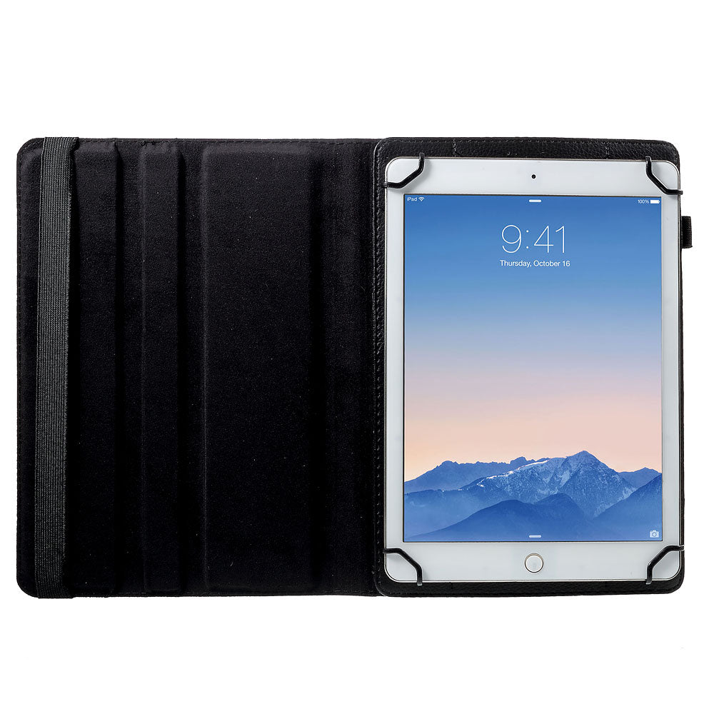 Anti-Drop 360-Degree Swiveling Stand Litchi Texture Universal Leather Protective Case for 9-10 inch Tablet
