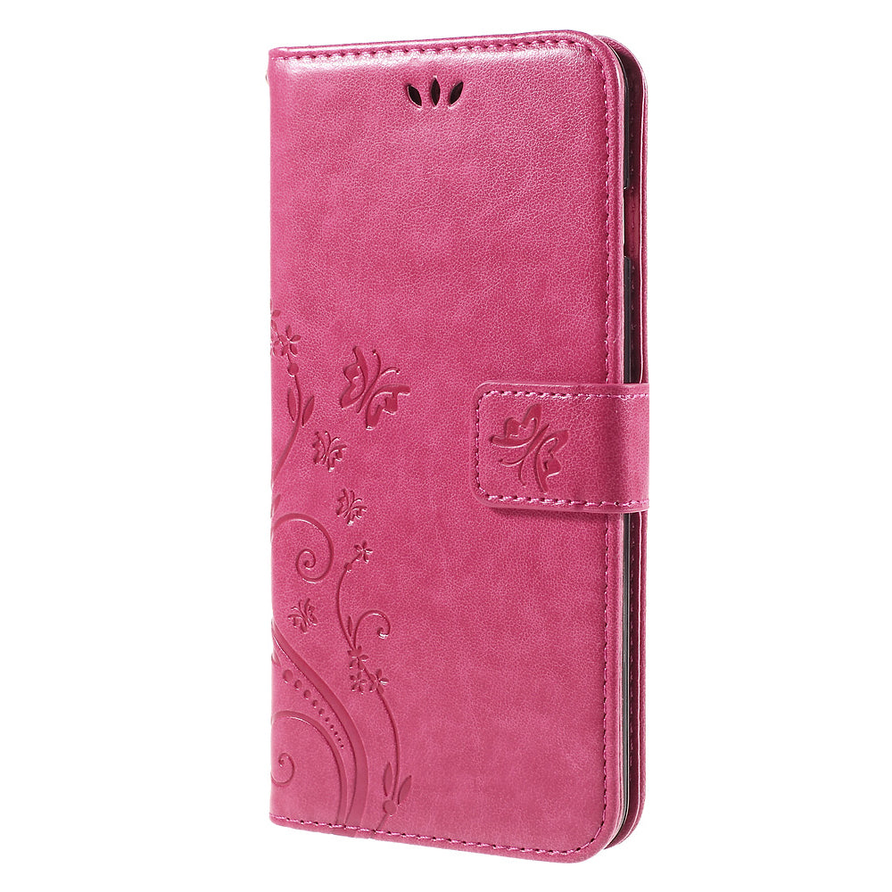 Butterfly Leather Wallet Stand Case for iPhone 6s 6 4.7 inch with Reversed Magnetic Clasp