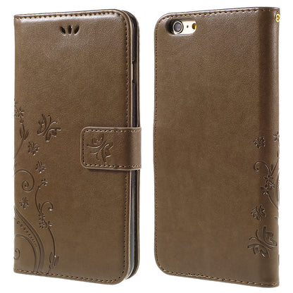 Butterfly Leather Wallet Stand Case for iPhone 6s 6 4.7 inch with Reversed Magnetic Clasp