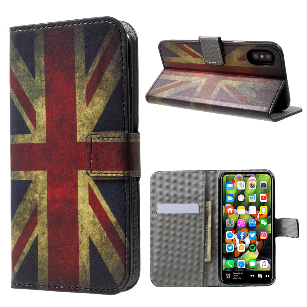 Pattern Printing Wallet Leather Flip Shell for iPhone X/XS 5.8 inch