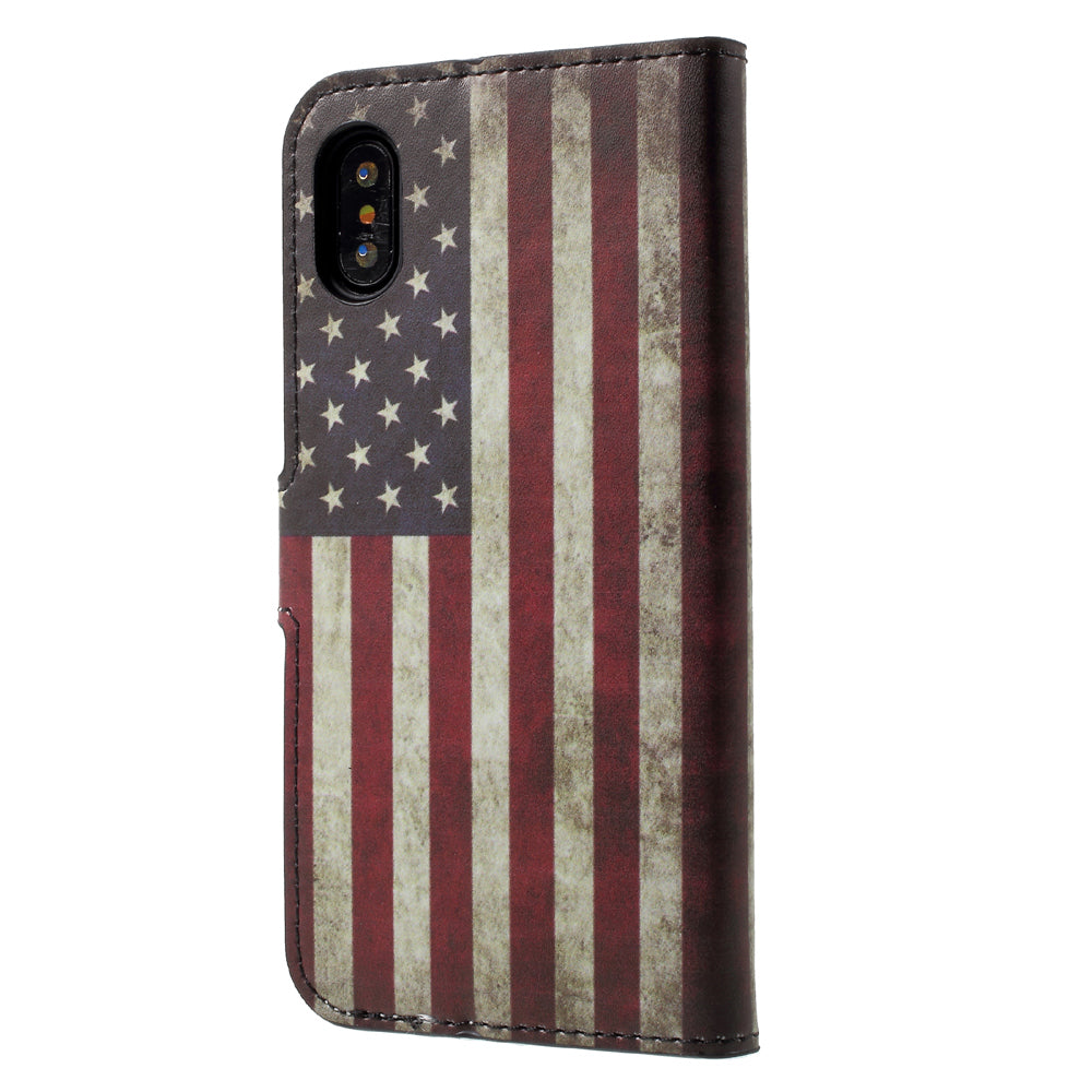 Pattern Printing Wallet Leather Flip Shell for iPhone X/XS 5.8 inch