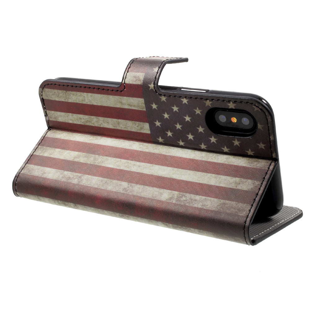 Pattern Printing Wallet Leather Flip Shell for iPhone X/XS 5.8 inch