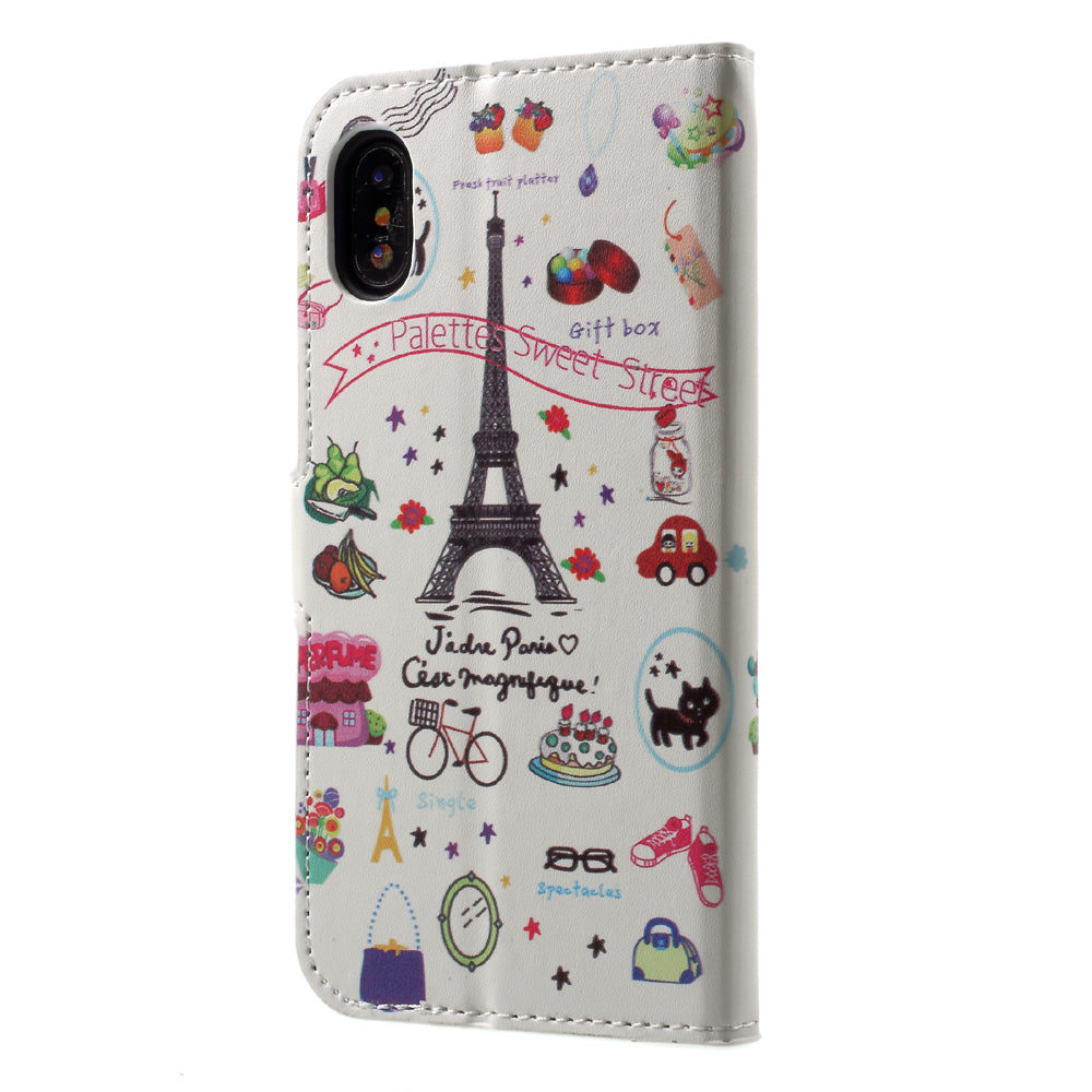 Pattern Printing Wallet Leather Flip Shell for iPhone X/XS 5.8 inch