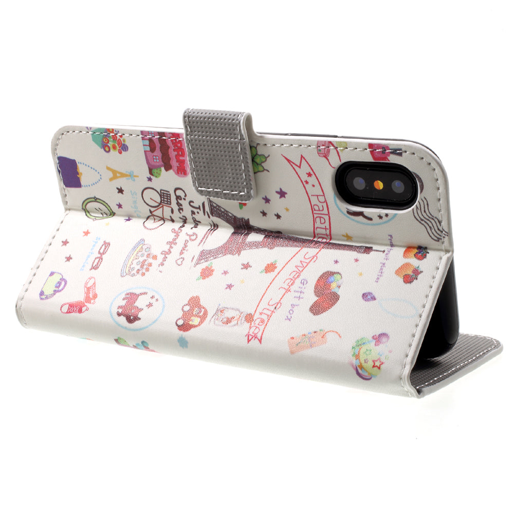 Pattern Printing Wallet Leather Flip Shell for iPhone X/XS 5.8 inch