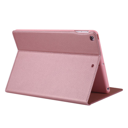 GEBEI Litchi Texture Smart Leather Card Slots Tablet Cover with Stand for iPad 9.7 inch (2018)/9.7 inch (2017)- Rose Gold
