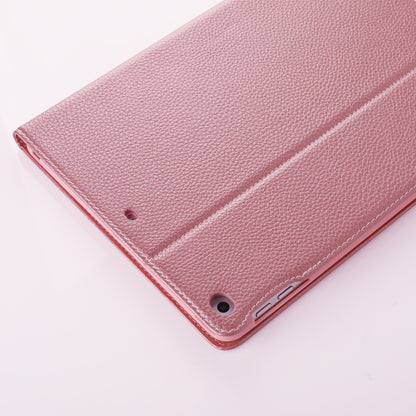 GEBEI Litchi Texture Smart Leather Card Slots Tablet Cover with Stand for iPad 9.7 inch (2018)/9.7 inch (2017)- Rose Gold
