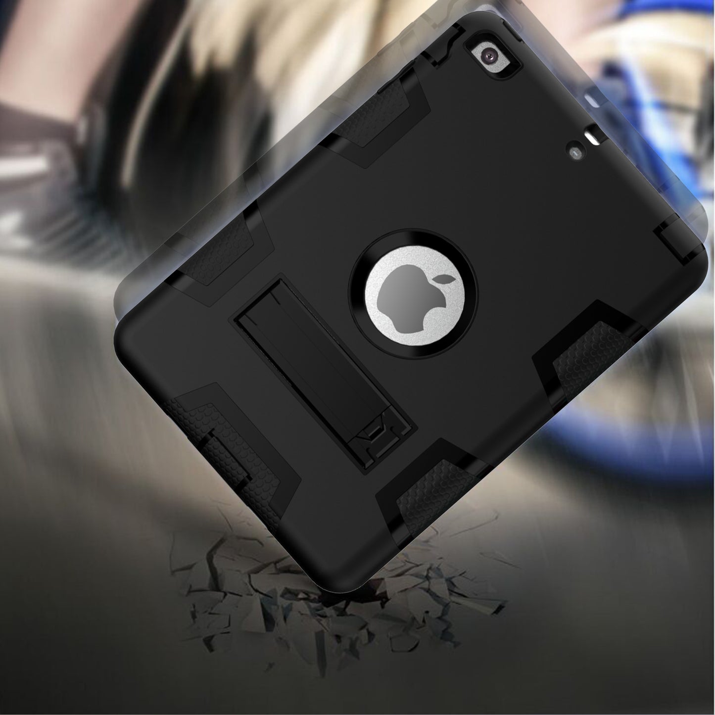 Kickstand PC Silicone Hybrid Armor Defender Case for iPad mini 3 2 1