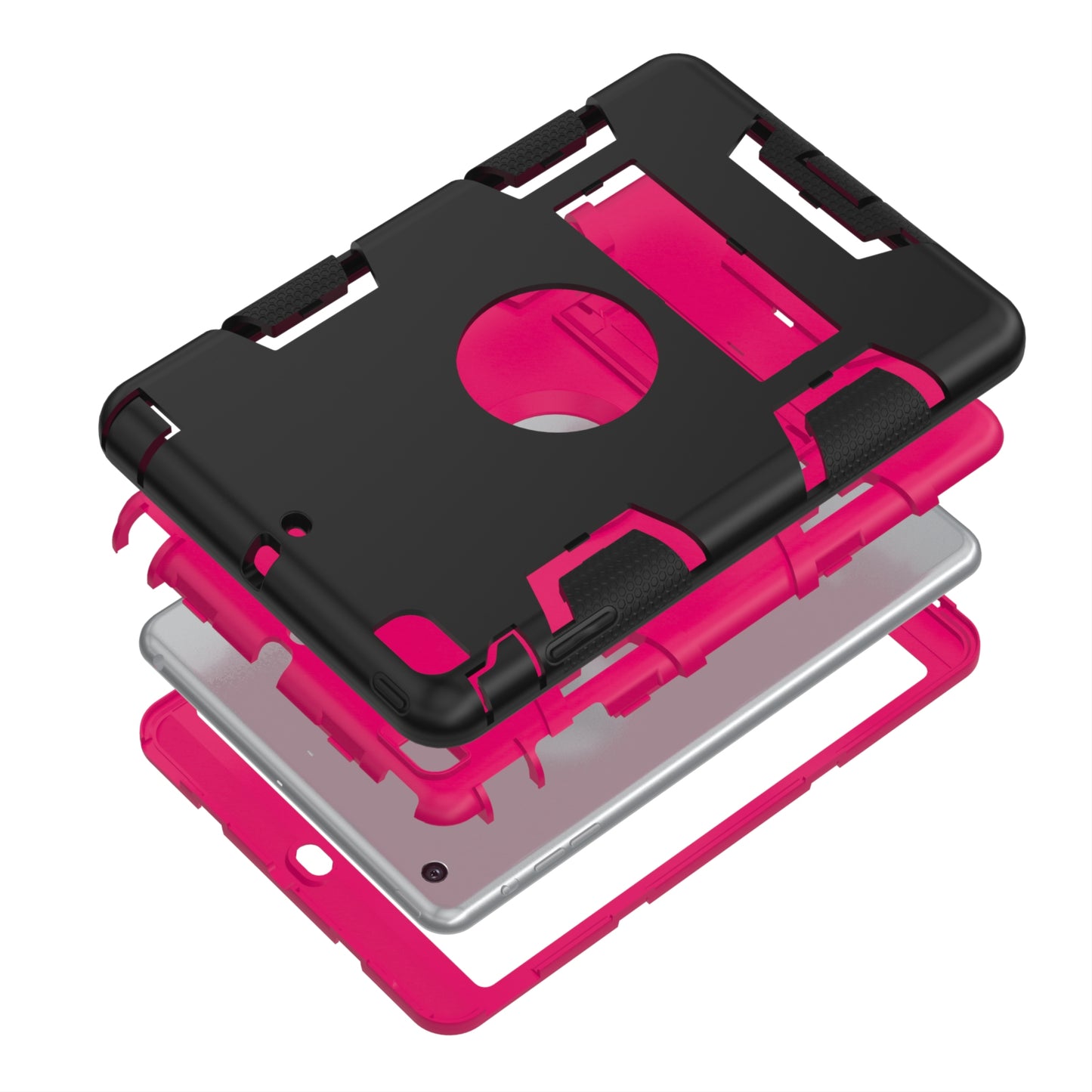 Kickstand PC Silicone Hybrid Armor Defender Case for iPad mini 3 2 1