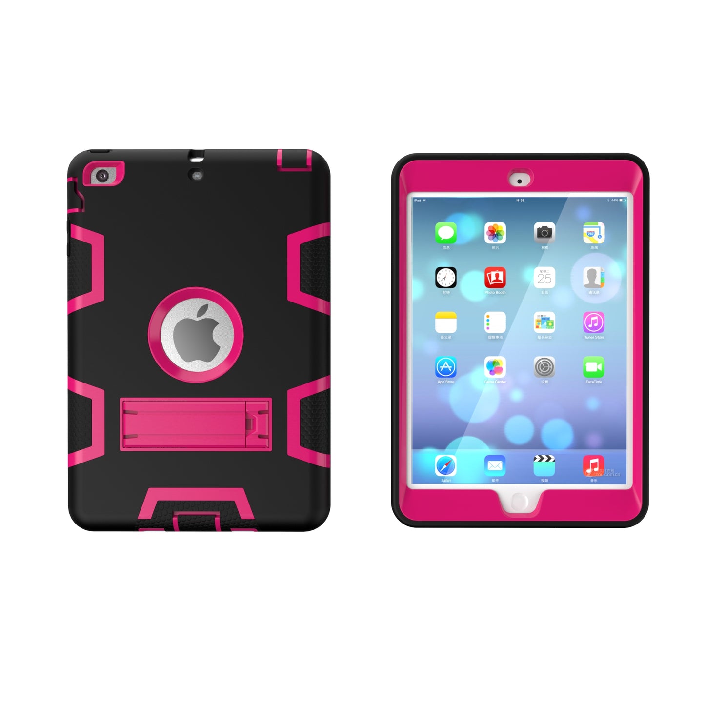 Kickstand PC Silicone Hybrid Armor Defender Case for iPad mini 3 2 1