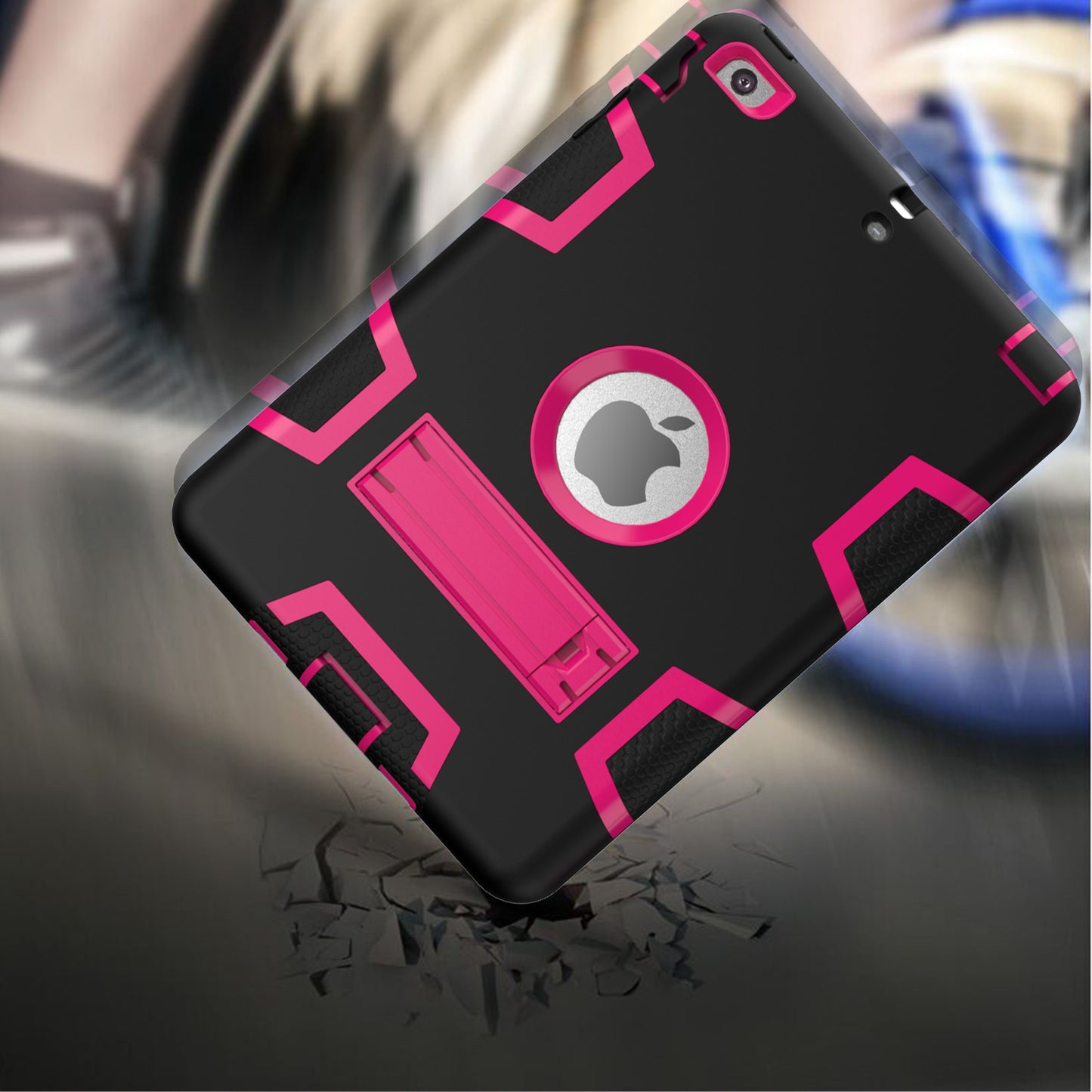 Kickstand PC Silicone Hybrid Armor Defender Case for iPad mini 3 2 1