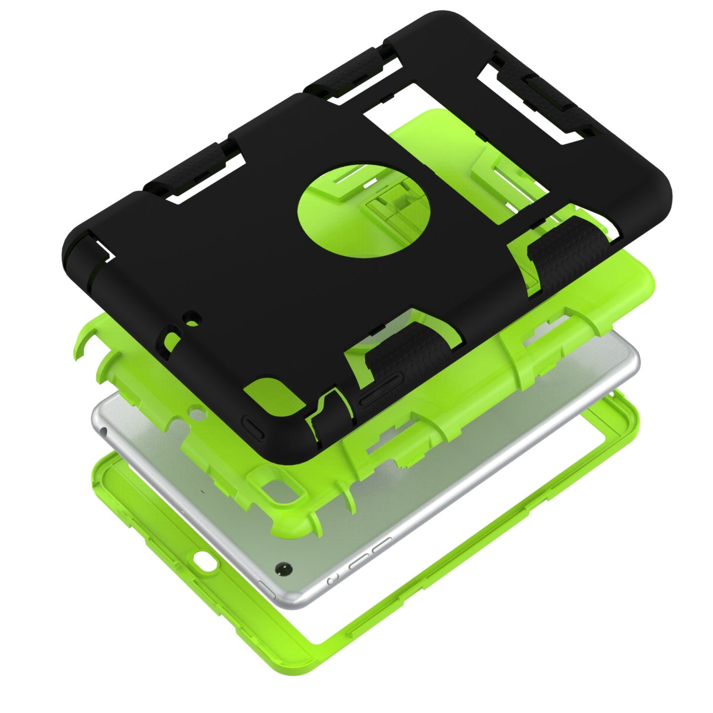 Kickstand PC Silicone Hybrid Armor Defender Case for iPad mini 3 2 1