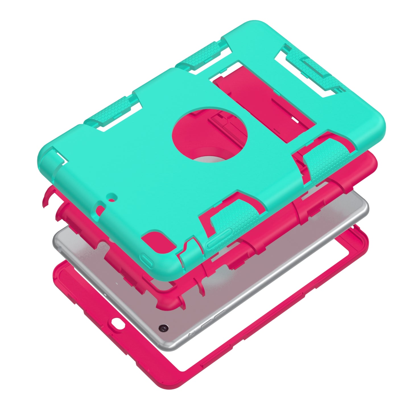 Kickstand PC Silicone Hybrid Armor Defender Case for iPad mini 3 2 1