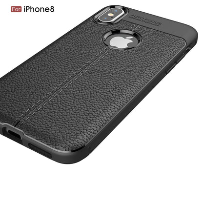 For iPhone XS / X/10 5.8 inch Litchi Grain Soft TPU Case Mobile Phone Cover