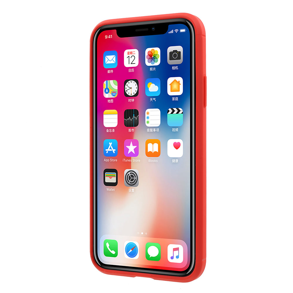 For iPhone XS / X/10 5.8 inch Litchi Grain Soft TPU Case Mobile Phone Cover