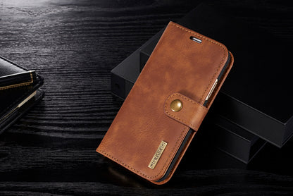 DG.MING For iPhone X/XS 5.8 inch Shockproof Anti-scratch Split Leather Wallet Cover + Detachable PC Phone Case