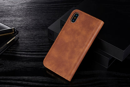 DG.MING For iPhone X/XS 5.8 inch Shockproof Anti-scratch Split Leather Wallet Cover + Detachable PC Phone Case
