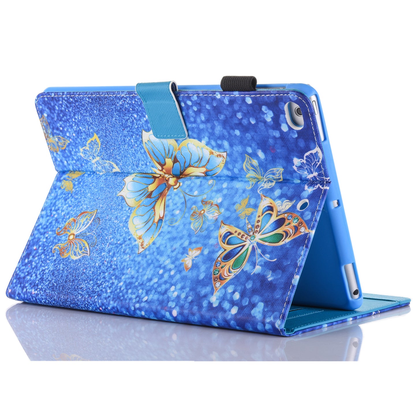 Pattern Printing Card Holder Leather Stand Smart Tablet Case for iPad 9.7 inch (2018)/9.7-inch (2017)