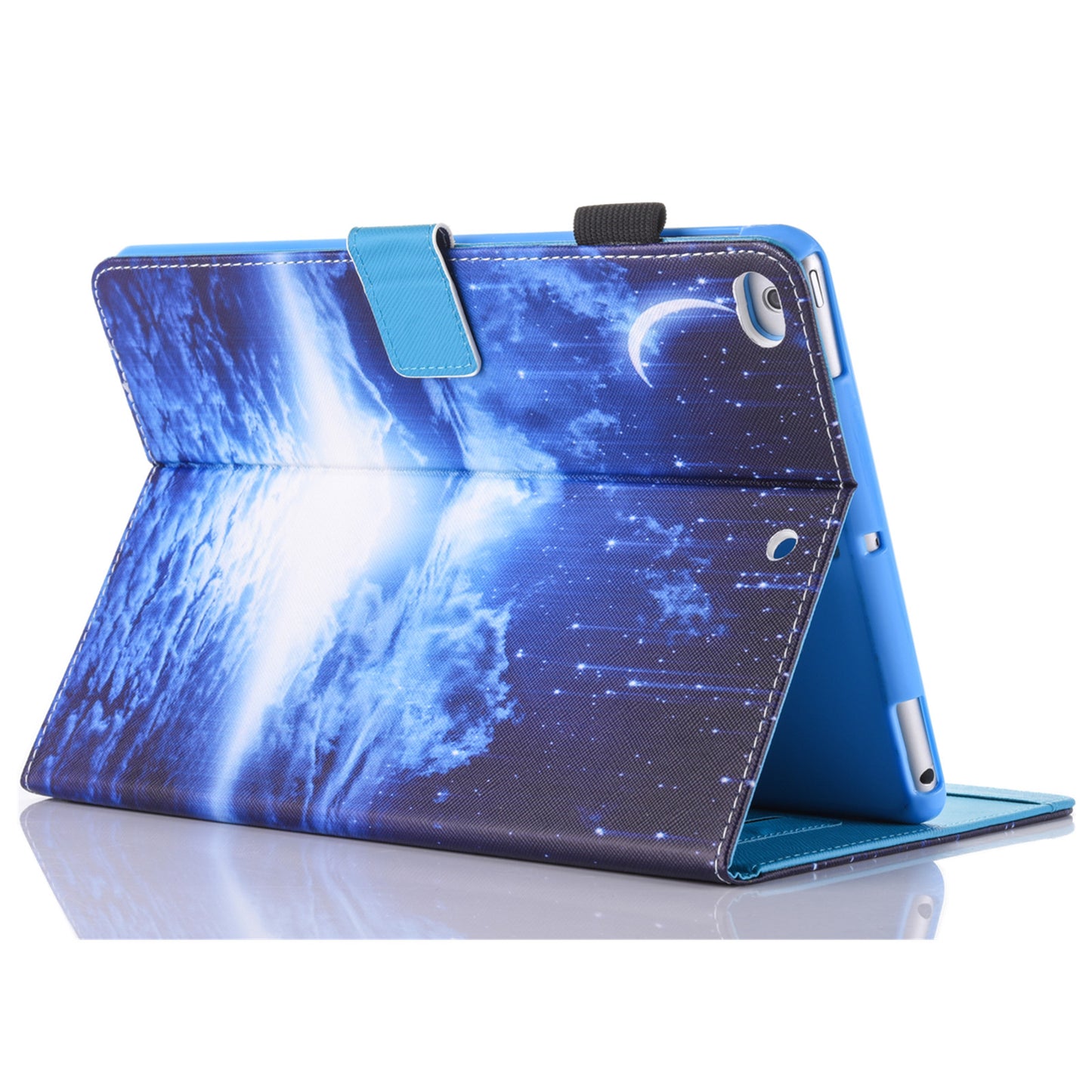 Pattern Printing Card Holder Leather Stand Smart Tablet Case for iPad 9.7 inch (2018)/9.7-inch (2017)