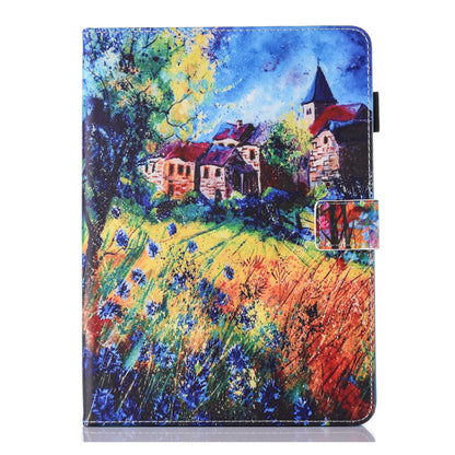 Pattern Printing Card Holder Leather Stand Smart Tablet Case for iPad 9.7 inch (2018)/9.7-inch (2017)