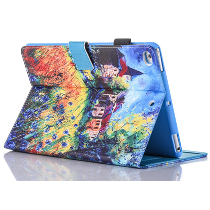 Pattern Printing Card Holder Leather Stand Smart Tablet Case for iPad 9.7 inch (2018)/9.7-inch (2017)