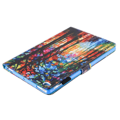 Pattern Printing Card Holder Leather Stand Smart Tablet Case for iPad 9.7 inch (2018)/9.7-inch (2017)
