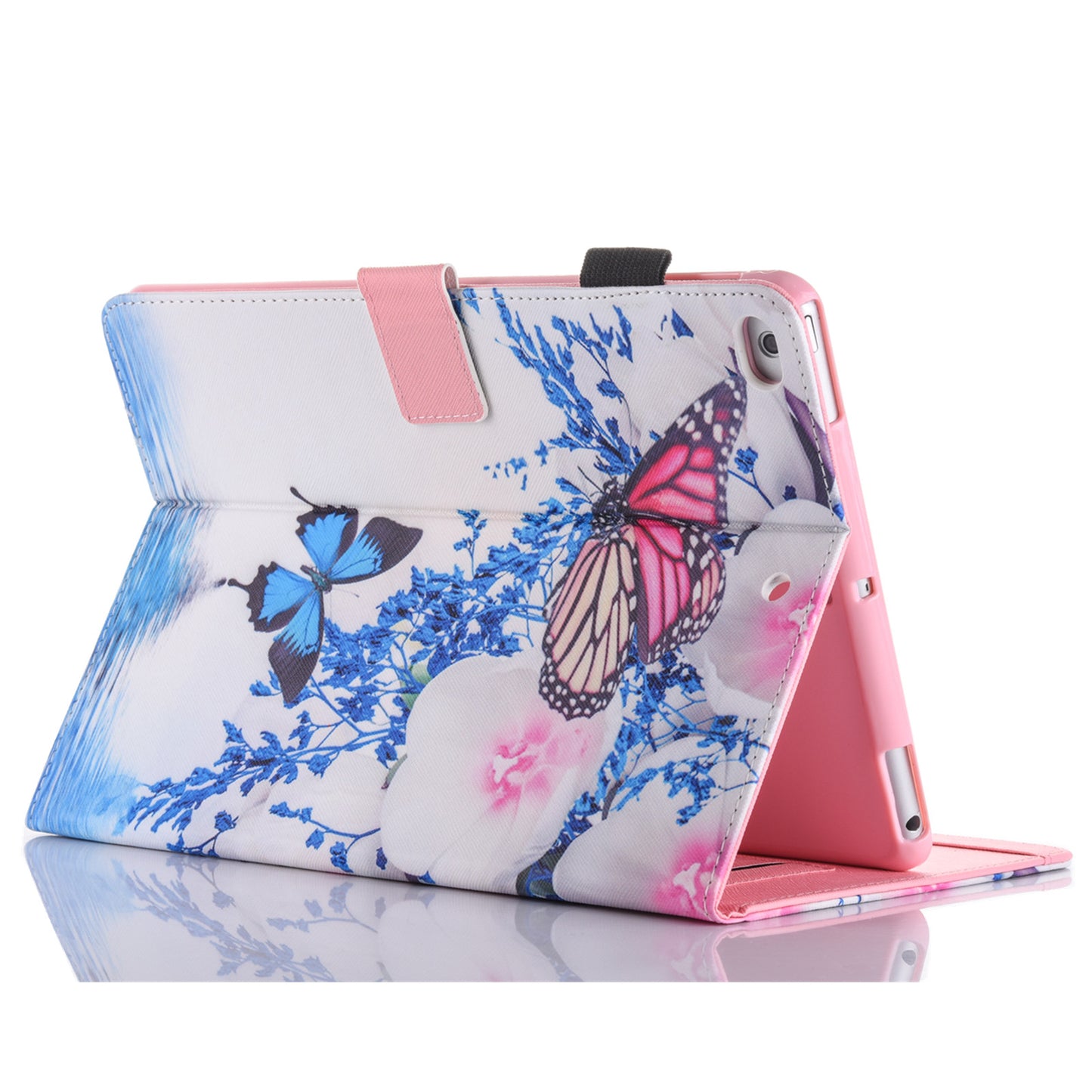 Pattern Printing Card Holder Leather Stand Smart Tablet Case for iPad 9.7 inch (2018)/9.7-inch (2017)