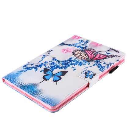 Pattern Printing Card Holder Leather Stand Smart Tablet Case for iPad 9.7 inch (2018)/9.7-inch (2017)