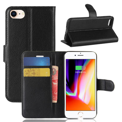 Stand Feature Litchi Skin PU Leather Wallet Magnetic Protective Cover for iPhone 7/8 4.7 inch/SE (2020)/SE (2022)