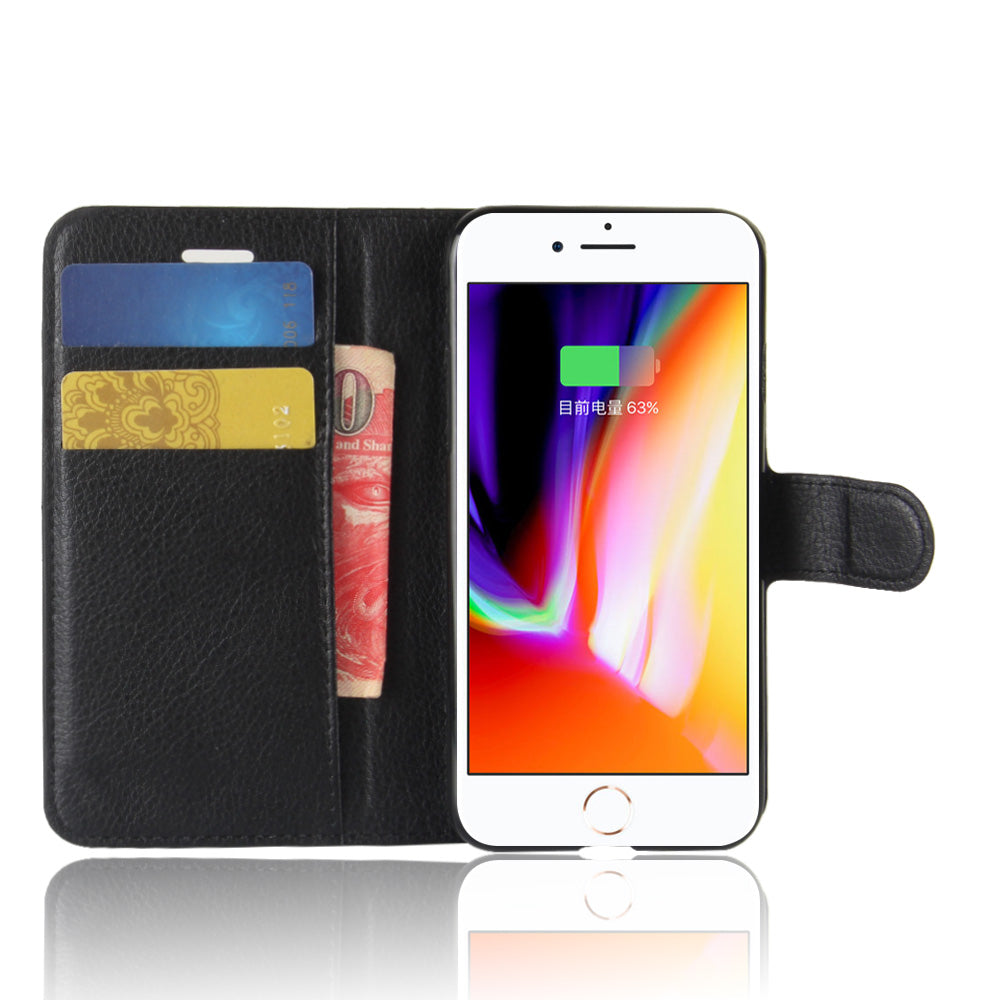 Stand Feature Litchi Skin PU Leather Wallet Magnetic Protective Cover for iPhone 7/8 4.7 inch/SE (2020)/SE (2022)