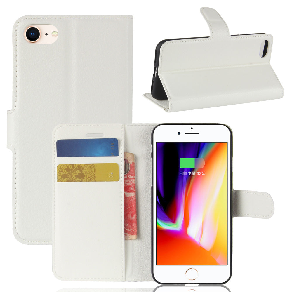 Stand Feature Litchi Skin PU Leather Wallet Magnetic Protective Cover for iPhone 7/8 4.7 inch/SE (2020)/SE (2022)
