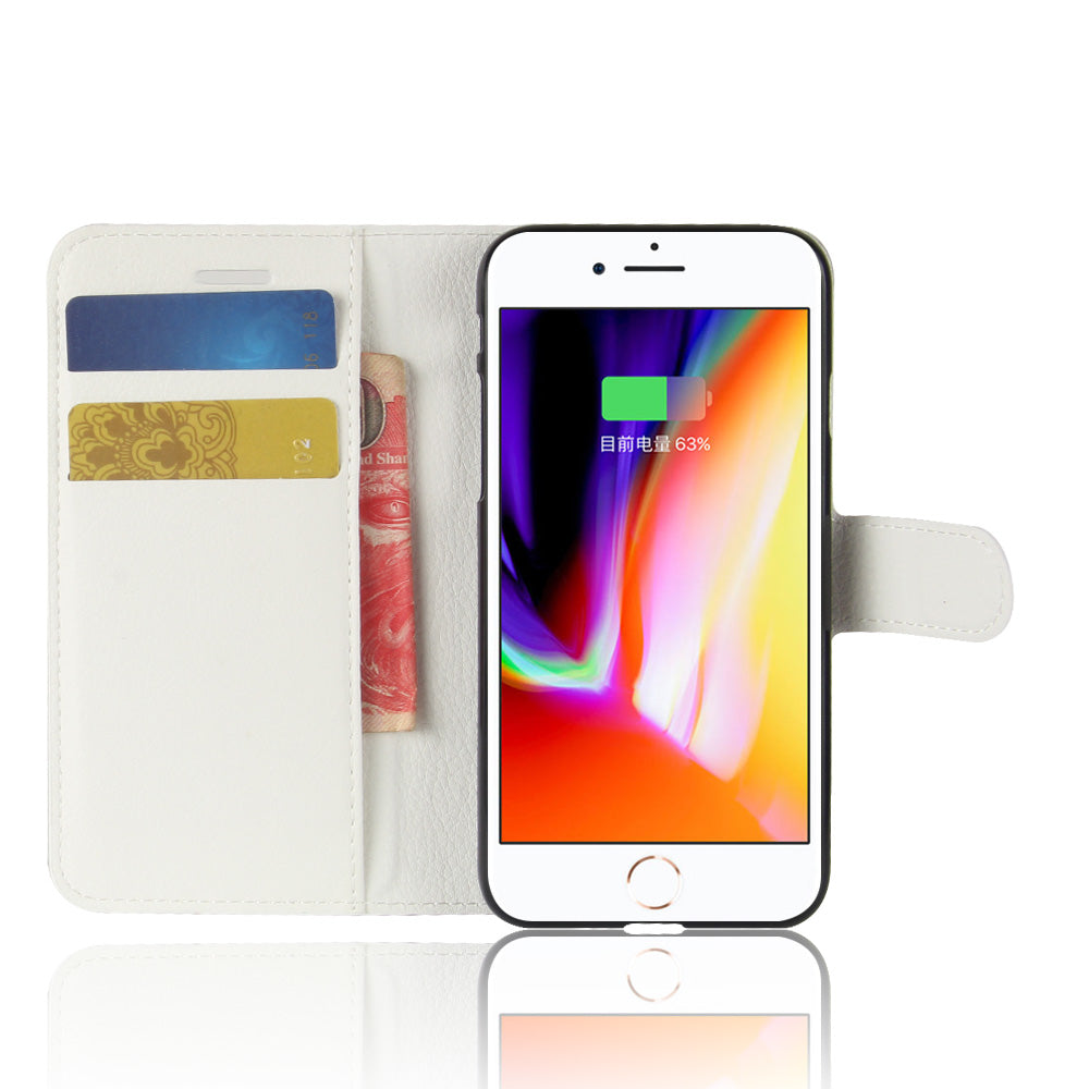 Stand Feature Litchi Skin PU Leather Wallet Magnetic Protective Cover for iPhone 7/8 4.7 inch/SE (2020)/SE (2022)