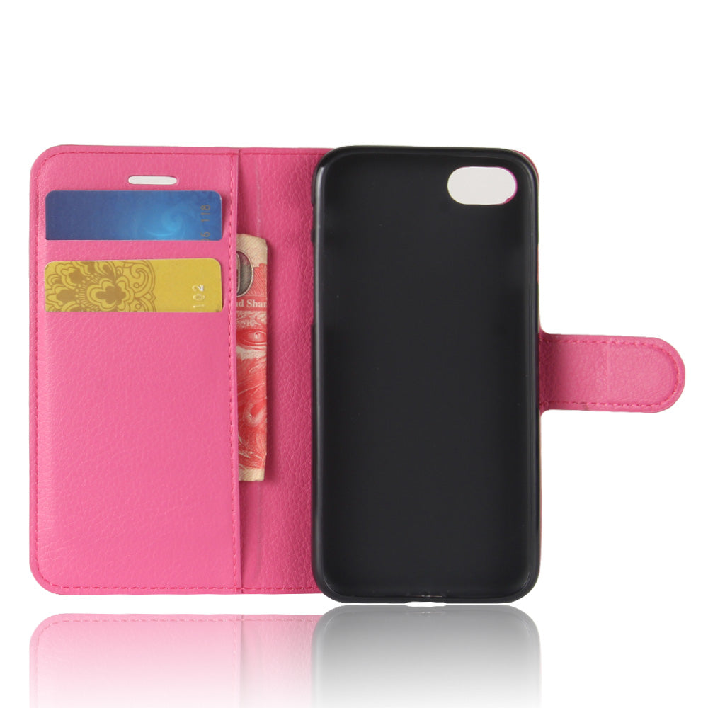 Stand Feature Litchi Skin PU Leather Wallet Magnetic Protective Cover for iPhone 7/8 4.7 inch/SE (2020)/SE (2022)