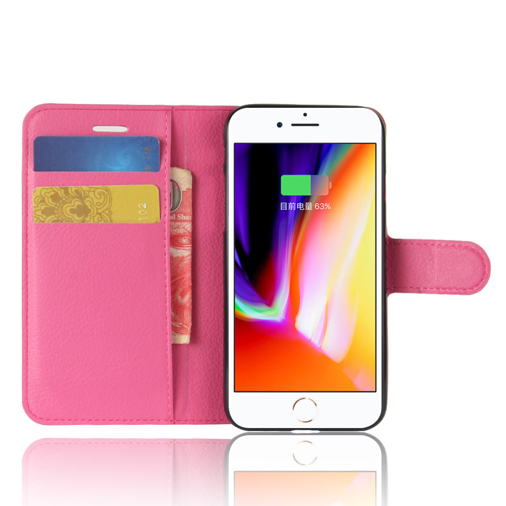 Stand Feature Litchi Skin PU Leather Wallet Magnetic Protective Cover for iPhone 7/8 4.7 inch/SE (2020)/SE (2022)