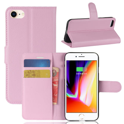 Stand Feature Litchi Skin PU Leather Wallet Magnetic Protective Cover for iPhone 7/8 4.7 inch/SE (2020)/SE (2022)