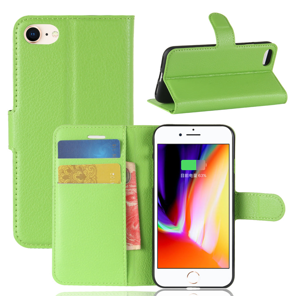 Stand Feature Litchi Skin PU Leather Wallet Magnetic Protective Cover for iPhone 7/8 4.7 inch/SE (2020)/SE (2022)