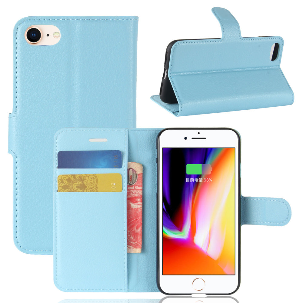 Stand Feature Litchi Skin PU Leather Wallet Magnetic Protective Cover for iPhone 7/8 4.7 inch/SE (2020)/SE (2022)