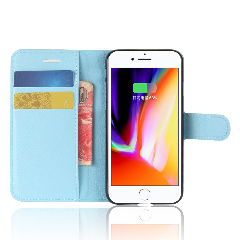 Stand Feature Litchi Skin PU Leather Wallet Magnetic Protective Cover for iPhone 7/8 4.7 inch/SE (2020)/SE (2022)