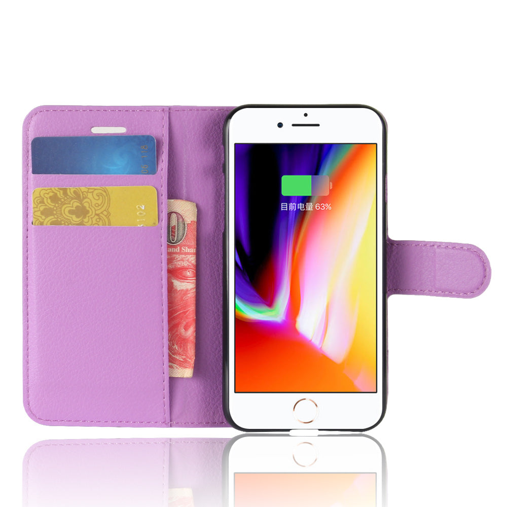 Stand Feature Litchi Skin PU Leather Wallet Magnetic Protective Cover for iPhone 7/8 4.7 inch/SE (2020)/SE (2022)
