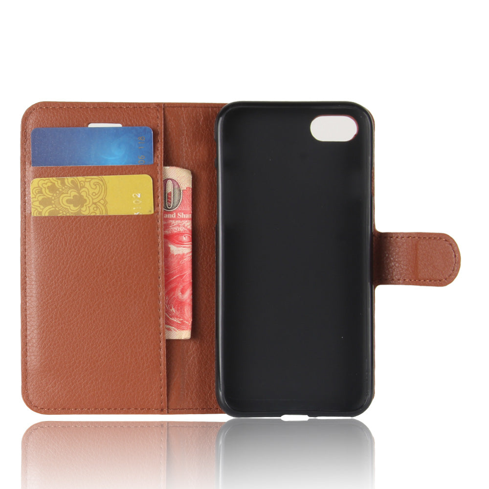 Stand Feature Litchi Skin PU Leather Wallet Magnetic Protective Cover for iPhone 7/8 4.7 inch/SE (2020)/SE (2022)