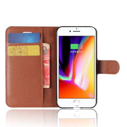 Stand Feature Litchi Skin PU Leather Wallet Magnetic Protective Cover for iPhone 7/8 4.7 inch/SE (2020)/SE (2022)