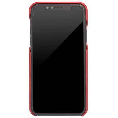 QIALINO Cowhide Leather Coated PC Back Casing for iPhone X / XS 5.8 inch Hard Phone Accessory